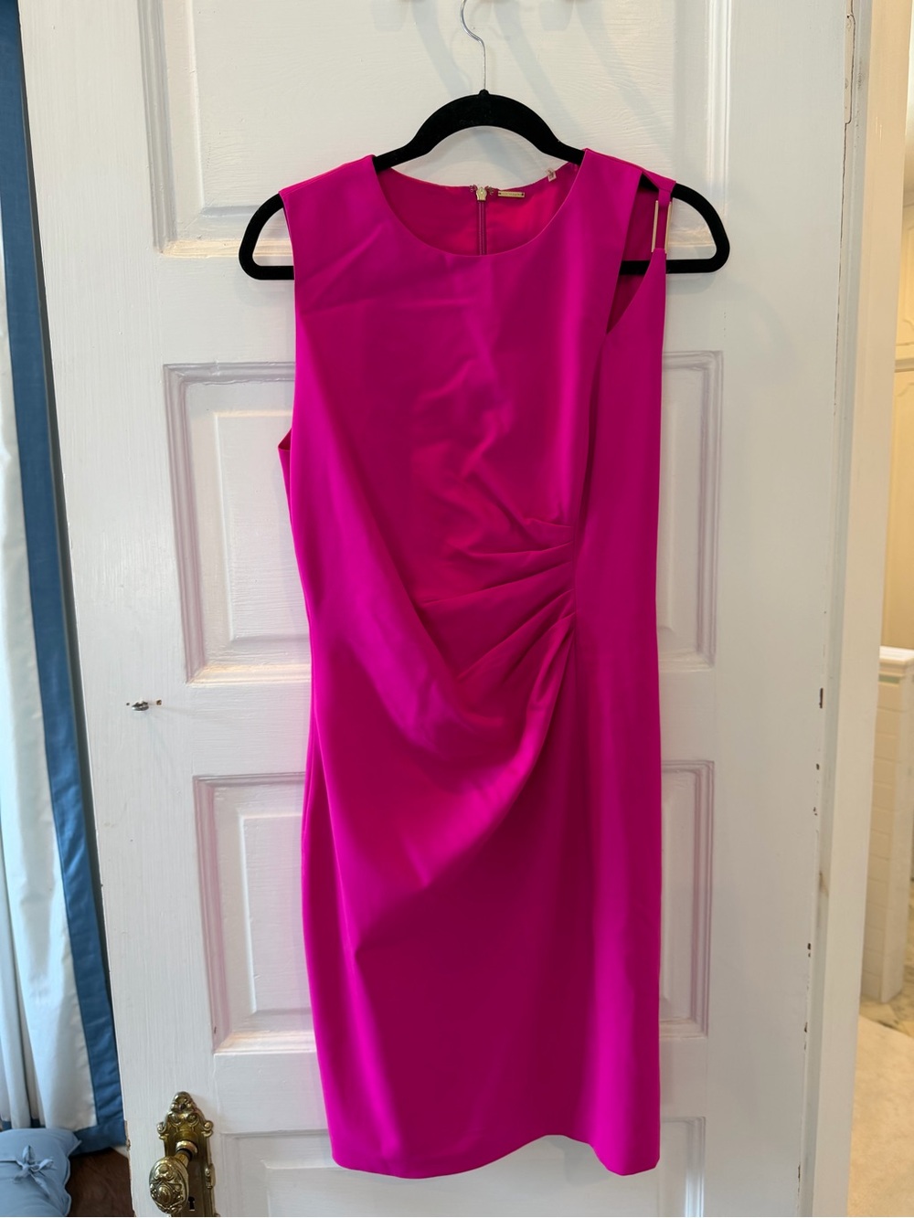 Elie Tahari Hot Pink Sleeveless Midi Sheath Dress - Picture 2 of 7